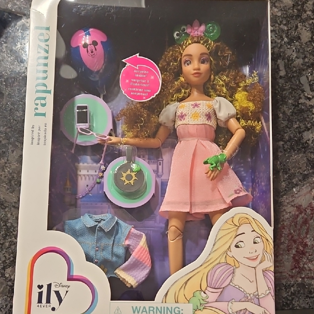 Disney Rapunzel Doll with Pink and White Outfit
